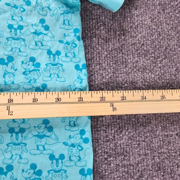 Disney Pajama Shirt Womens Medium Blue Button‎ Up Sleepwear Mickey Mouse Casual - Picture 3 of 8